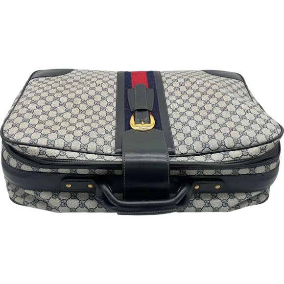 304299BG (EH) Gucci Carry Case Sherry Line Navy Blue PVC - Picture 5 of 13